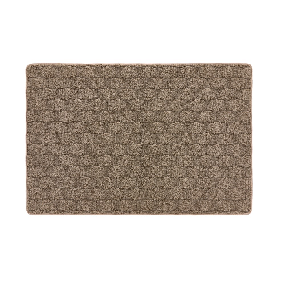 Origins Basketweave 3D Plain Wool Rug in Mink Brown